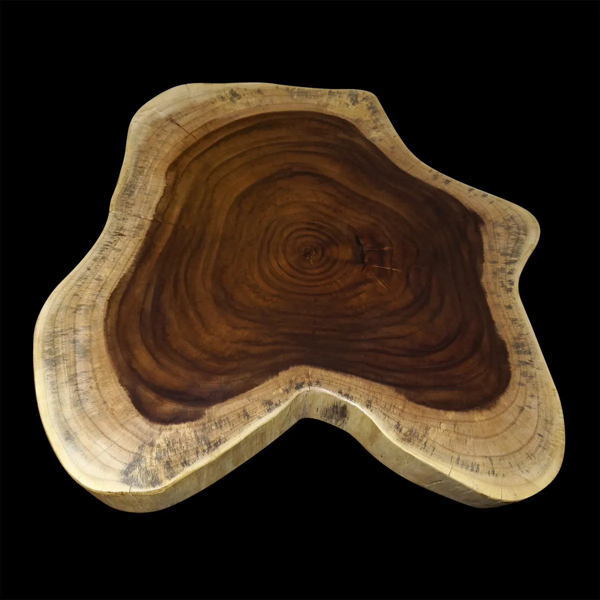 Tapa de mesa de losa de madera maciza de forma libre grande
