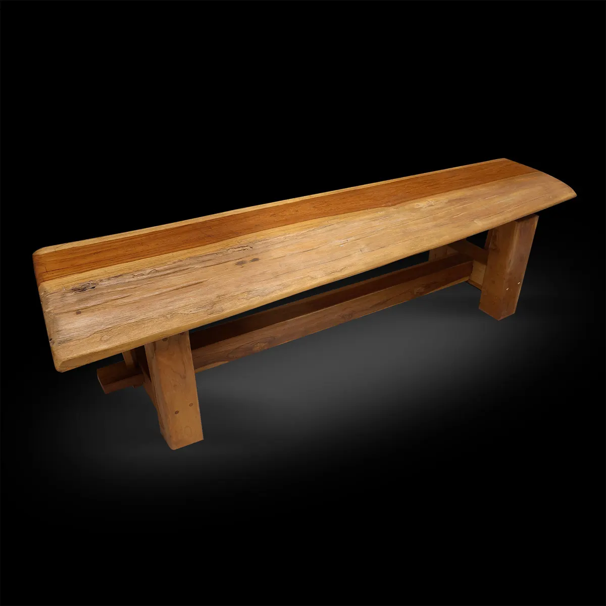 Banco de tablón de madera maciza