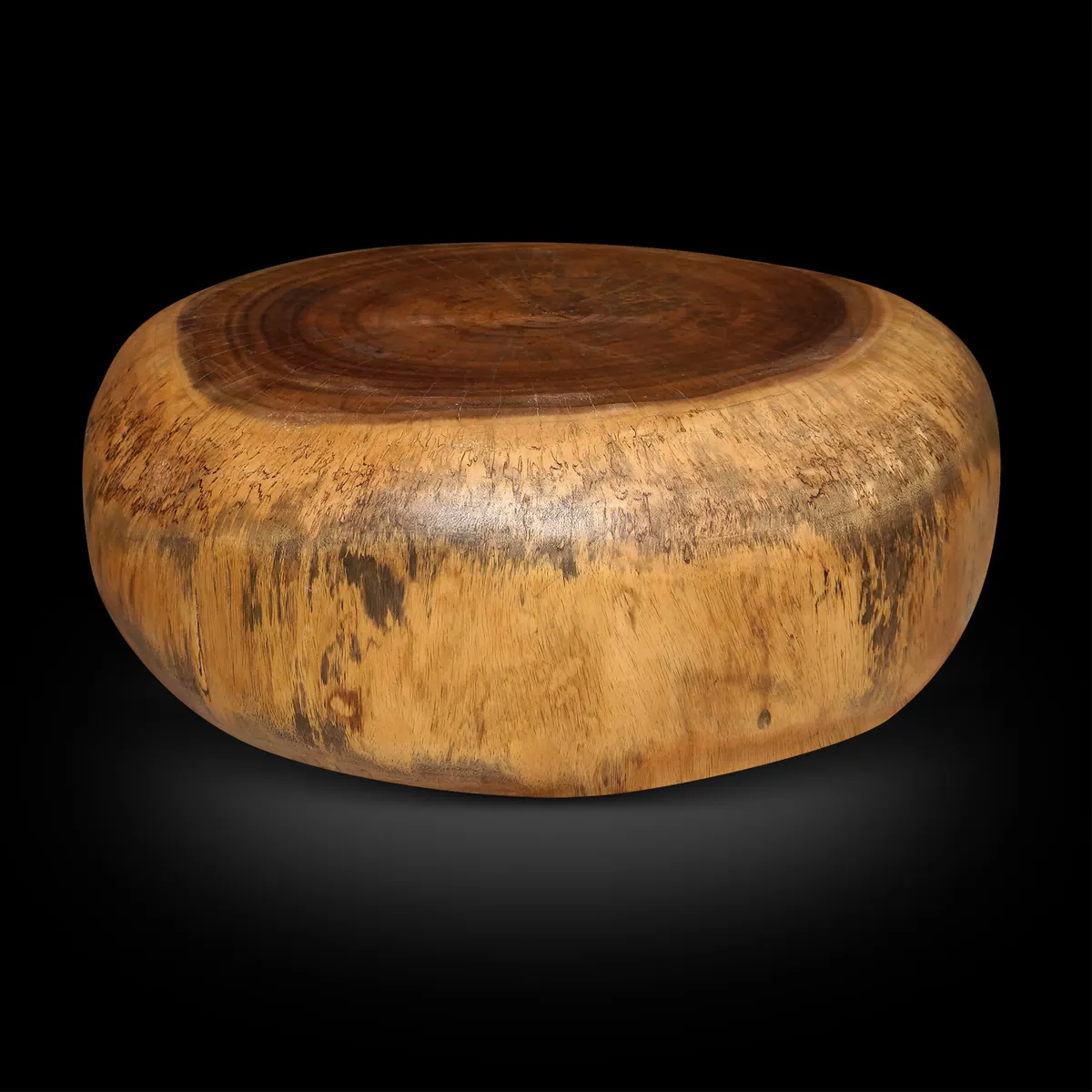 Mesa pouf de madera maciza redonda